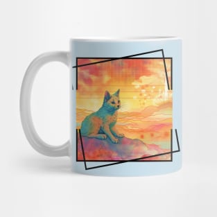 Summertime Cat Enjoying Outside For Summer Solstice With Colorful Background With Nature Scene With Cat Being Cute For Pet Owner Who Loves Mug